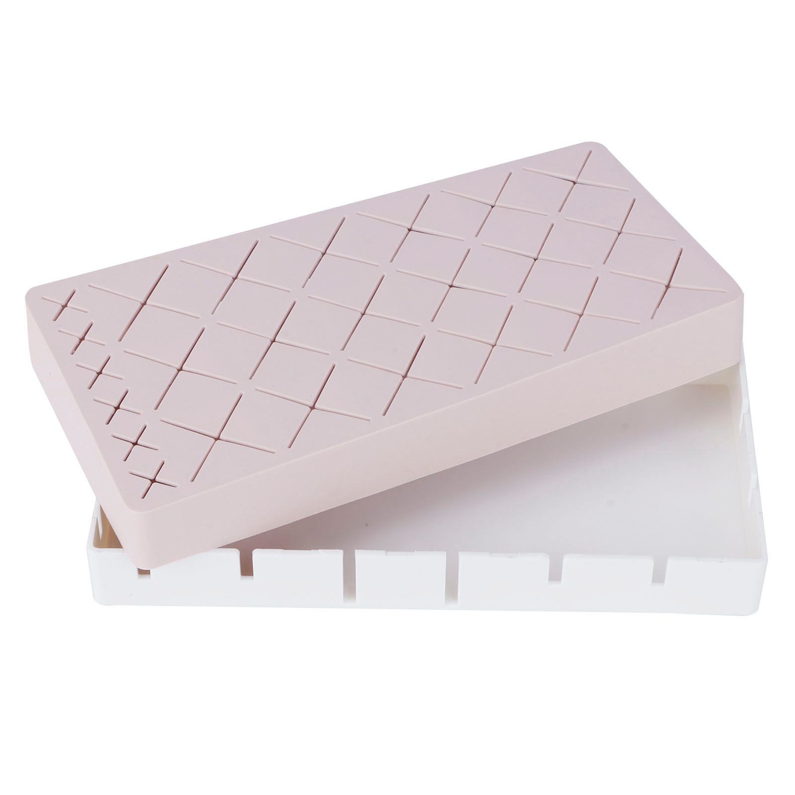 24 Slots Silicone Lipstick Organizer Makeup Cosmetics Holder Storage Box Display StandPink