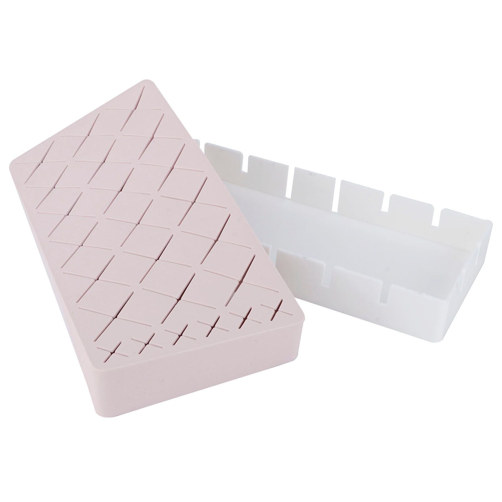 24 Slots Silicone Lipstick Organizer Makeup Cosmetics Holder Storage Box Display StandPink