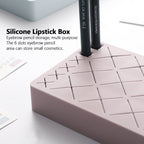 24 Slots Silicone Lipstick Organizer Makeup Cosmetics Holder Storage Box Display StandPink