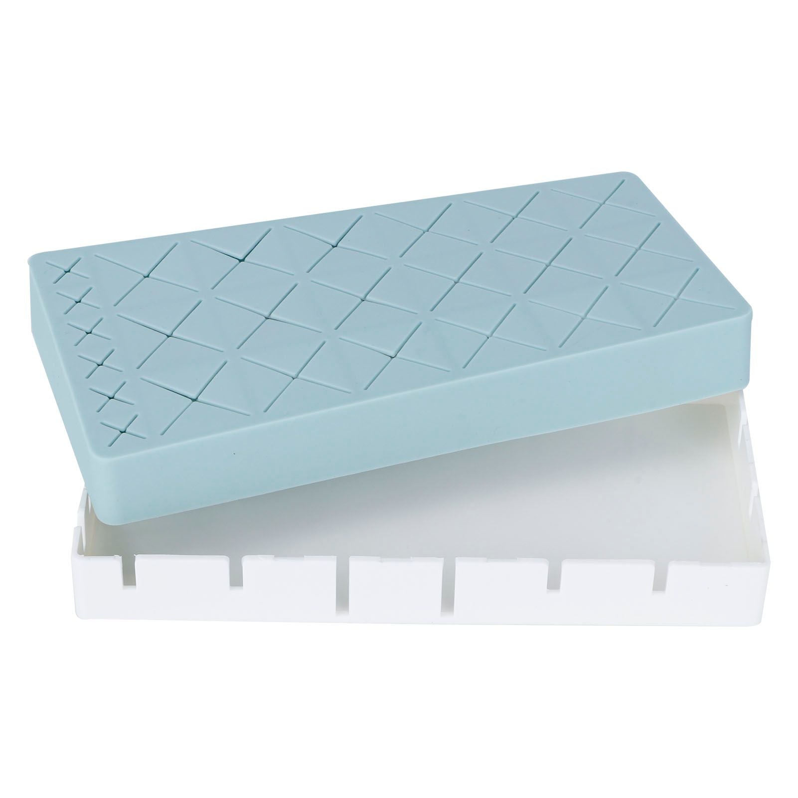 24 Slots Silicone Lipstick Organizer Makeup Cosmetics Holder Storage Box Display StandBlue