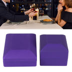 LED Jewelry Display Pendant Necklace Gift Box Ring Case Engagement Wedding SupplyPurple