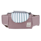 Baby Stroller Hanging Bag Organizer Universal Cup Holder Storage Bag Strollers AccessoryGreen Stripe