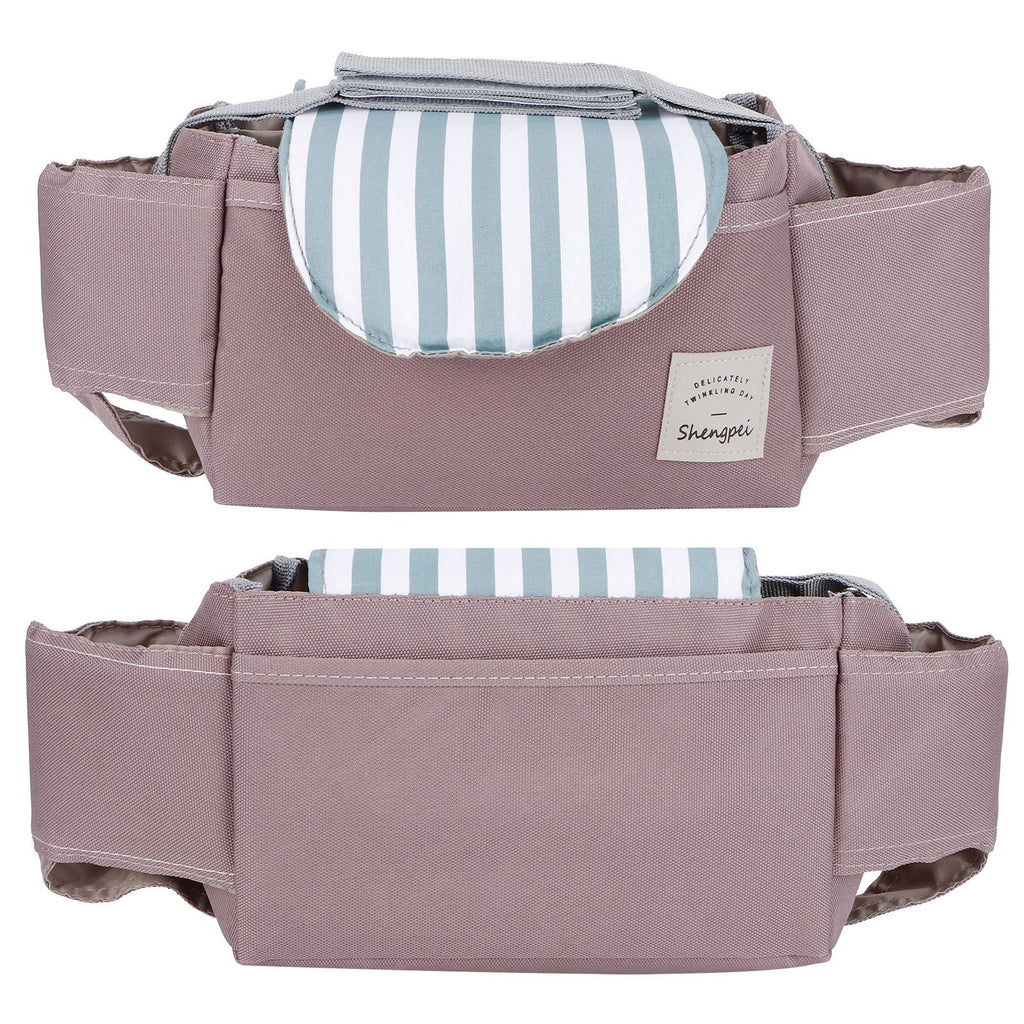 Baby Stroller Hanging Bag Organizer Universal Cup Holder Storage Bag Strollers AccessoryGreen Stripe