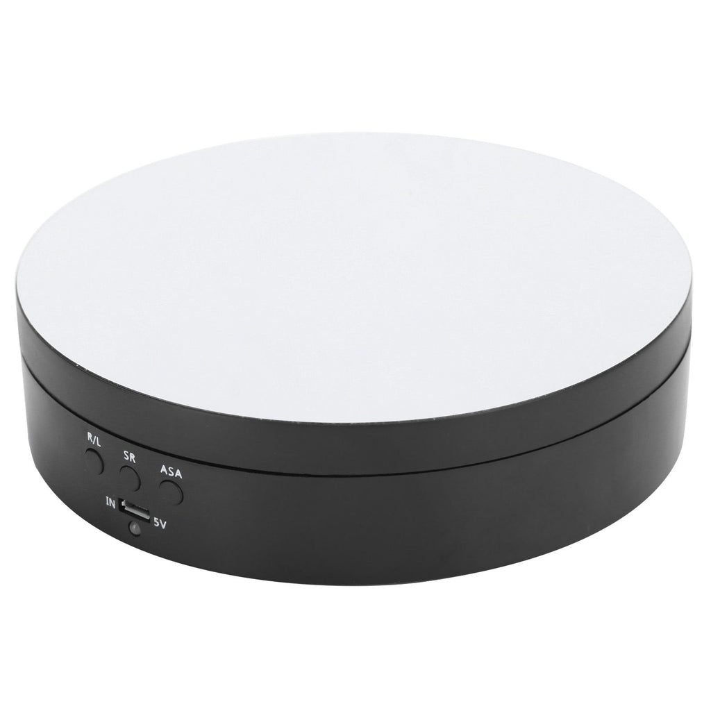3 Speeds Electric Rotating Display Stand 360 Degree Turntable Jewelry Holder USB ChargingBlack