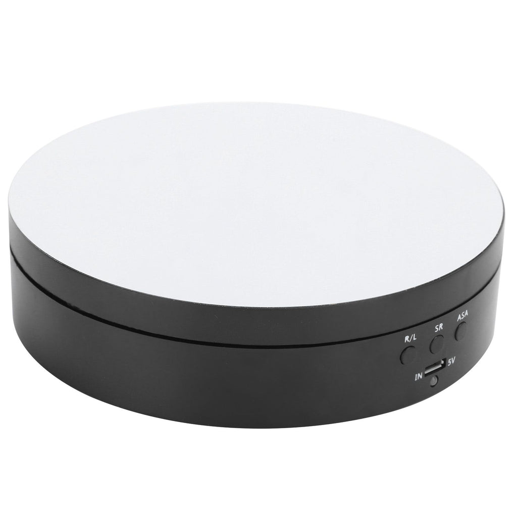 3 Speeds Electric Rotating Display Stand 360 Degree Turntable Jewelry Holder USB ChargingBlack
