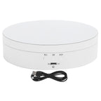 3 Speeds Electric Rotating Display Stand 360 Degree Turntable Jewelry Holder USB ChargingWhite