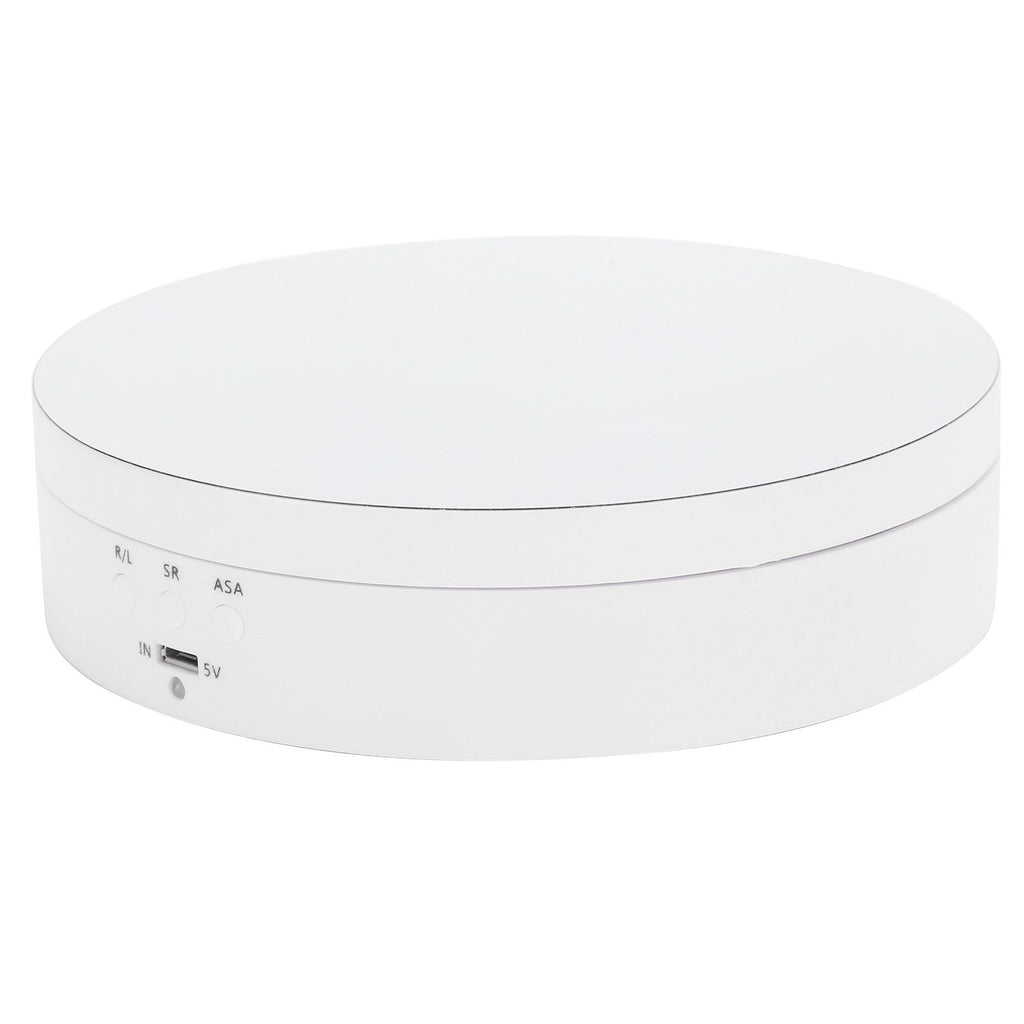 3 Speeds Electric Rotating Display Stand 360 Degree Turntable Jewelry Holder USB ChargingWhite