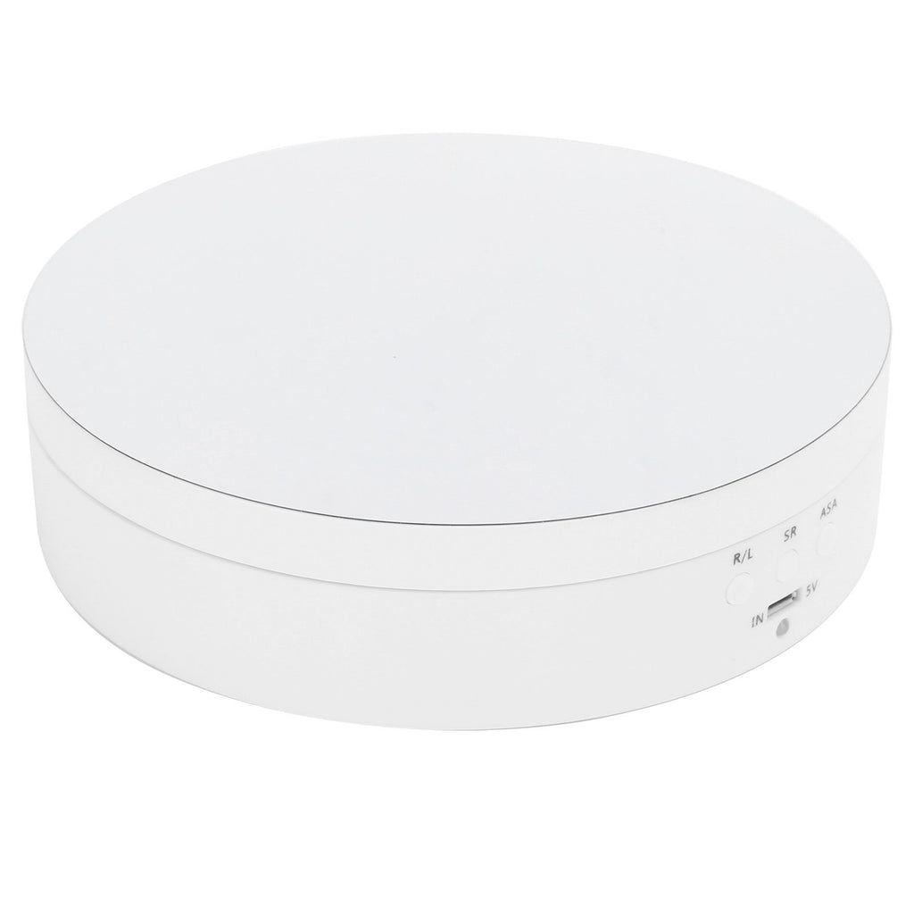 3 Speeds Electric Rotating Display Stand 360 Degree Turntable Jewelry Holder USB ChargingWhite