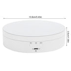 3 Speeds Electric Rotating Display Stand 360 Degree Turntable Jewelry Holder USB ChargingWhite