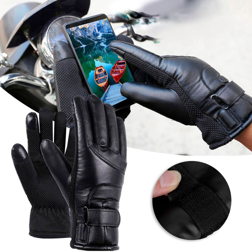 Winter Motorcycle Gloves Outdoor Electric Heating USB Powered Touch Screen Full Finger GlovesTemperature Adjustment Version