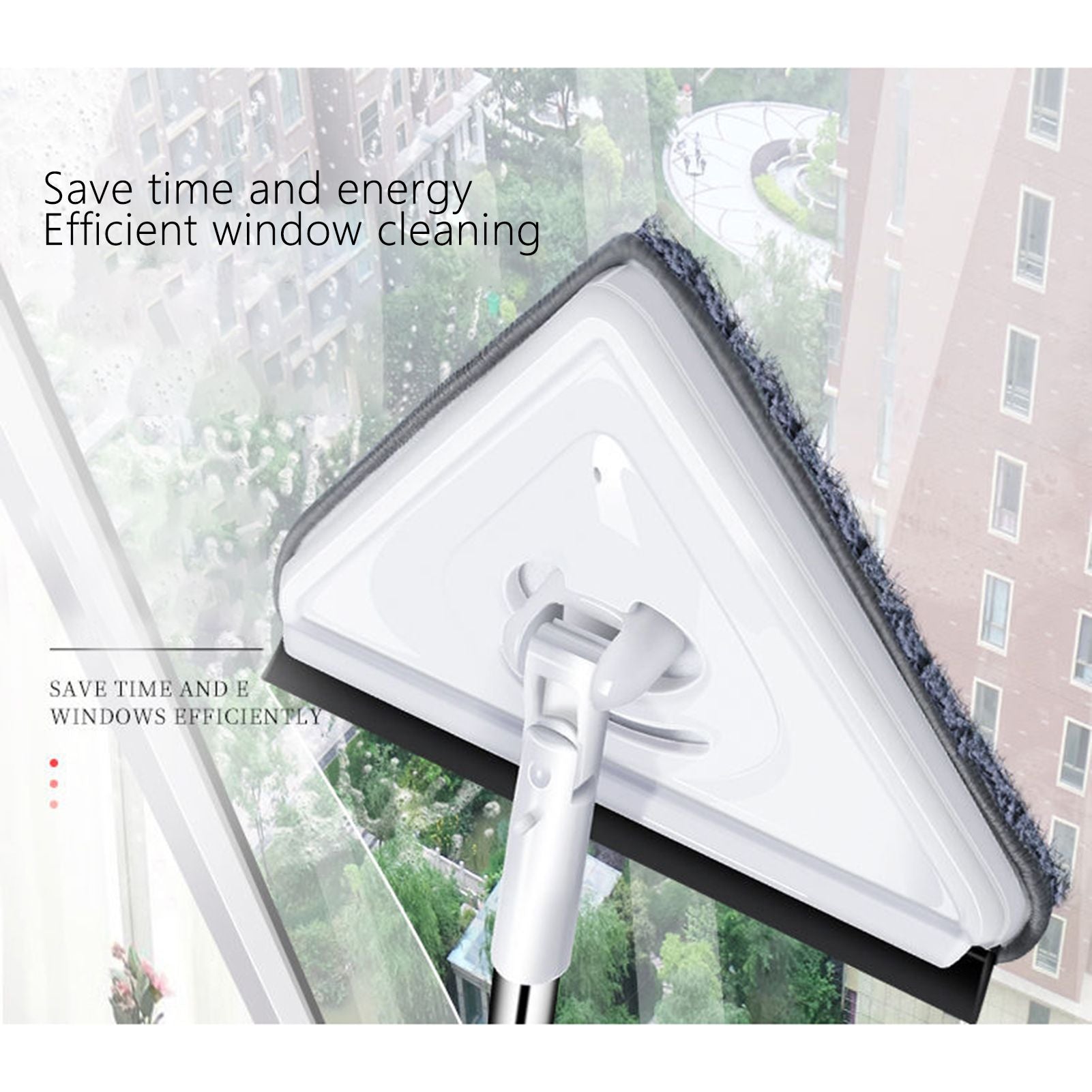 MultiFunctional Window Cleaner Detachable Rod Floor Ceiling Wall Glass Wiper Cleaning Tool