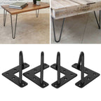 4Pcs Wrought Iron Table Leg U-Shaped Desk Support Legs Furniture Hardware AccessoriesS