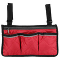 Multifunctional Wheelchair Side Hanging Bag Office Chair Storage Bag Armrest Pouch OrganizerWine Red