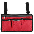 Multifunctional Wheelchair Side Hanging Bag Office Chair Storage Bag Armrest Pouch OrganizerWine Red