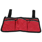 Multifunctional Wheelchair Side Hanging Bag Office Chair Storage Bag Armrest Pouch OrganizerWine Red