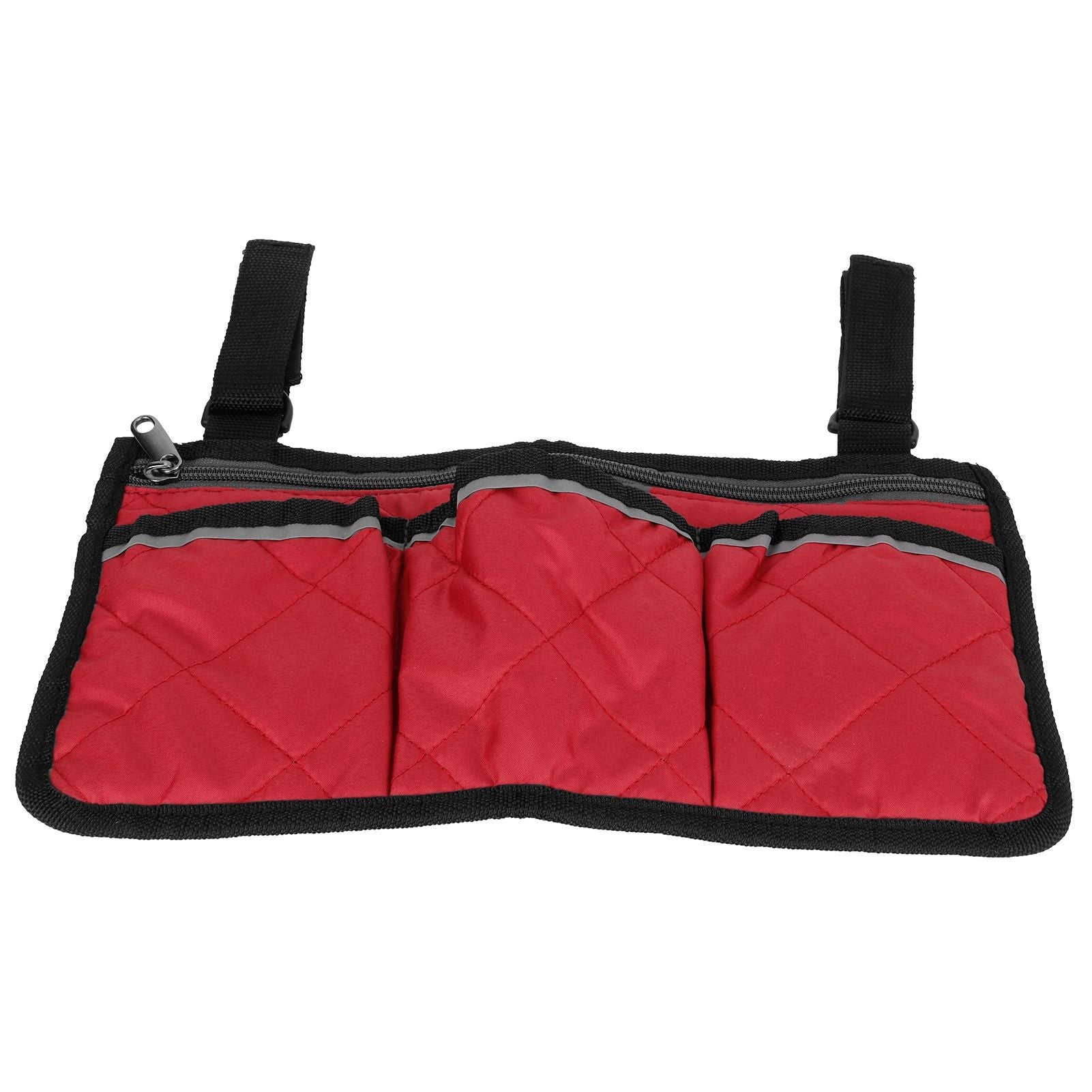 Multifunctional Wheelchair Side Hanging Bag Office Chair Storage Bag Armrest Pouch OrganizerWine Red