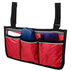 Multifunctional Wheelchair Side Hanging Bag Office Chair Storage Bag Armrest Pouch OrganizerWine Red