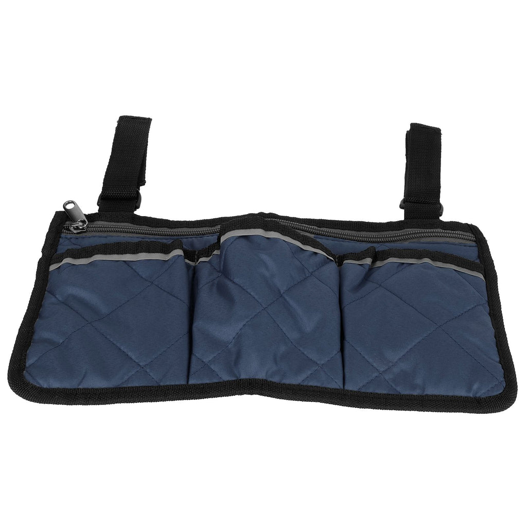 Multifunctional Wheelchair Side Hanging Bag Office Chair Storage Bag Armrest Pouch OrganizerNavy Blue