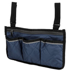 Multifunctional Wheelchair Side Hanging Bag Office Chair Storage Bag Armrest Pouch OrganizerNavy Blue