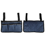 Multifunctional Wheelchair Side Hanging Bag Office Chair Storage Bag Armrest Pouch OrganizerNavy Blue