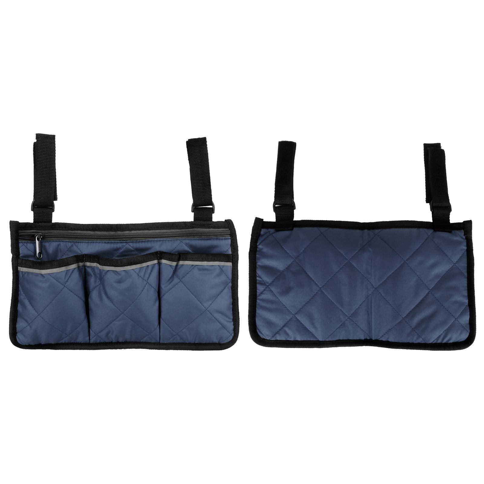 Multifunctional Wheelchair Side Hanging Bag Office Chair Storage Bag Armrest Pouch OrganizerNavy Blue