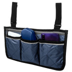 Multifunctional Wheelchair Side Hanging Bag Office Chair Storage Bag Armrest Pouch OrganizerNavy Blue