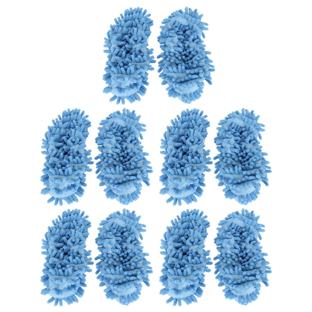 10Pcs Chenille Mop Slippers Multifunction Floor Cleaning Shoes Dust Cleaner AccessoryBlue