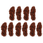 10Pcs Chenille Mop Slippers Multifunction Floor Cleaning Shoes Dust Cleaner AccessoryBrown
