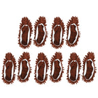 10Pcs Chenille Mop Slippers Multifunction Floor Cleaning Shoes Dust Cleaner AccessoryBrown