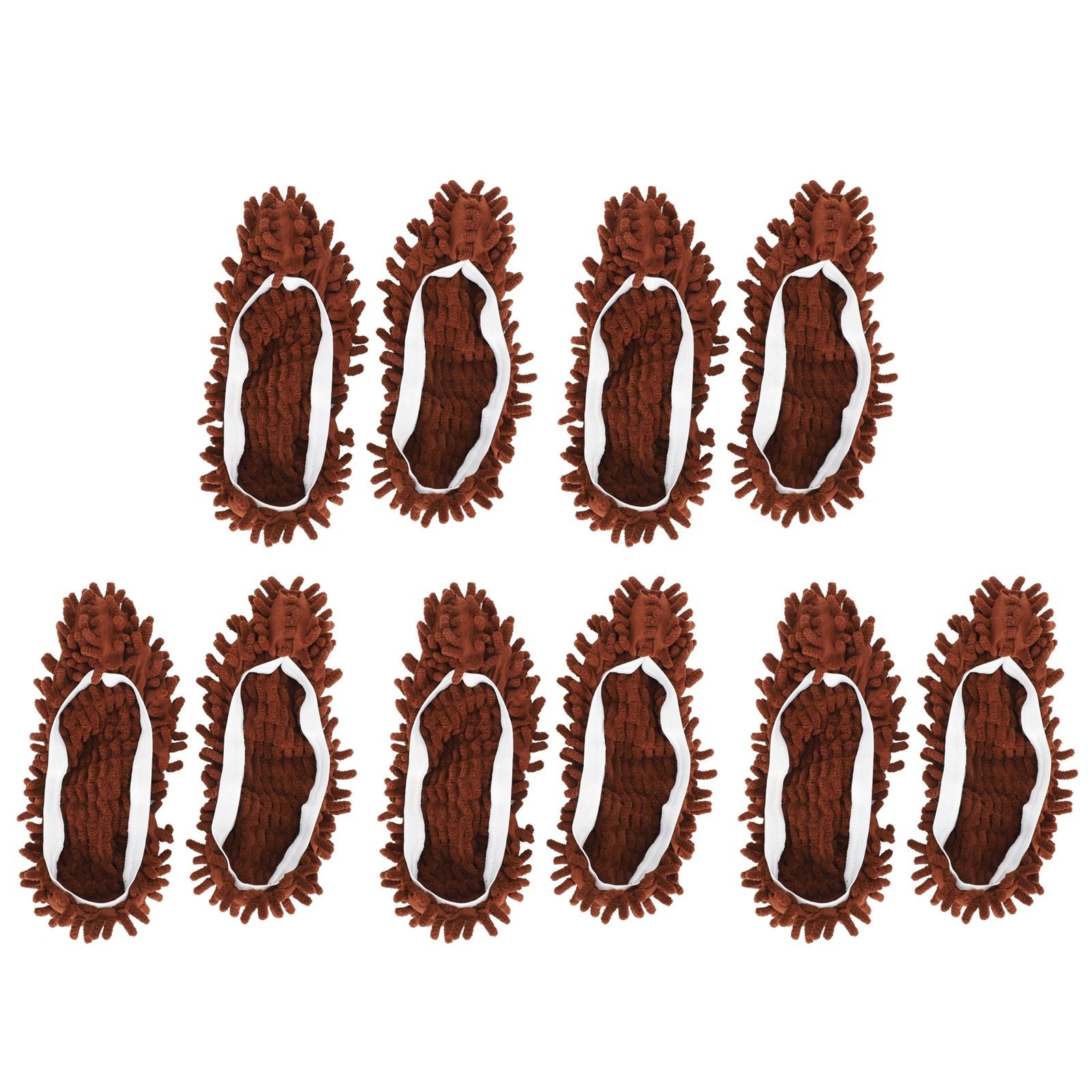 10Pcs Chenille Mop Slippers Multifunction Floor Cleaning Shoes Dust Cleaner AccessoryBrown