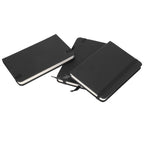 3Pcs PU A6 Business Notepad Hardcover Strap Notebook Diary Stationery Office School SuppliesBlack