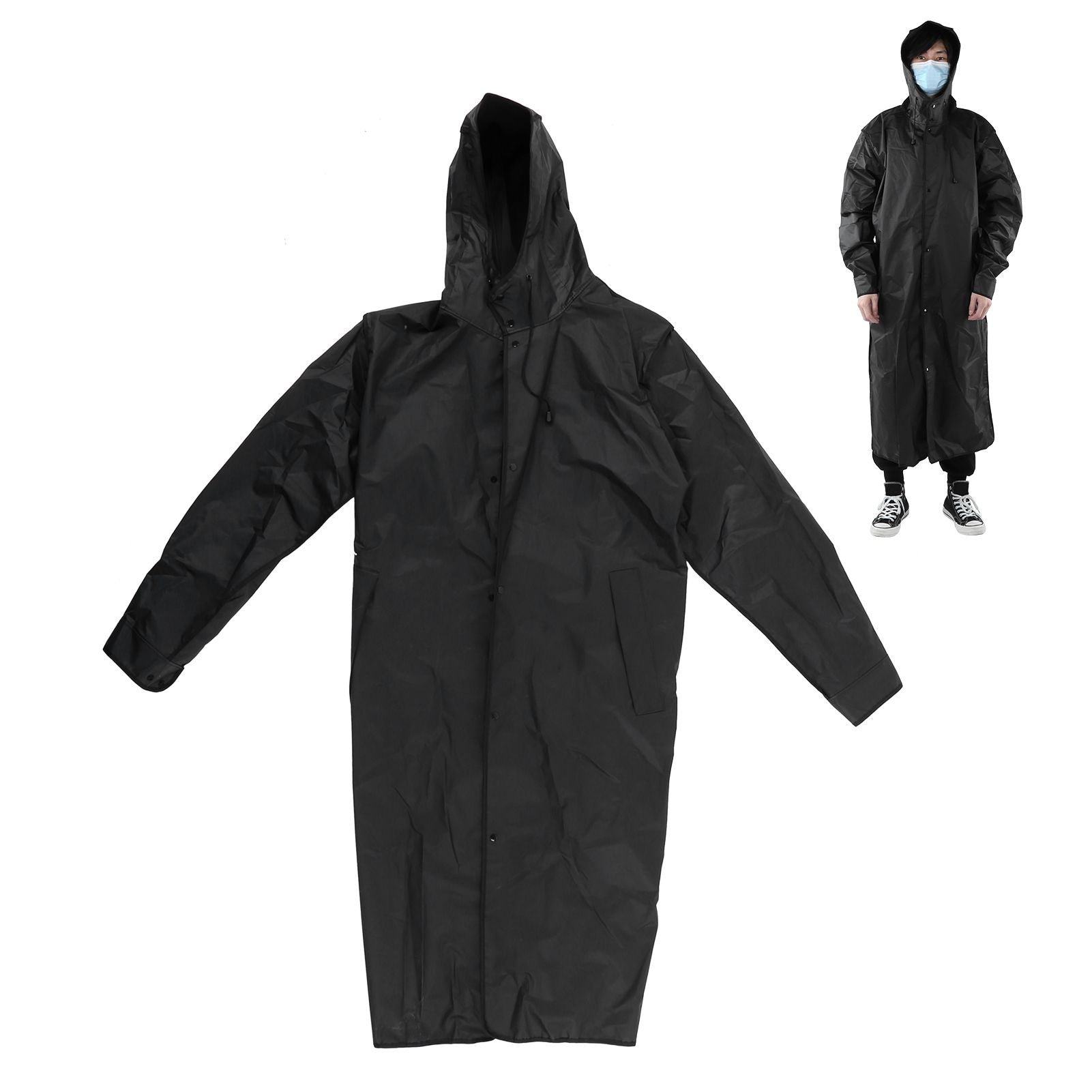 Hooded Raincoat Portable EVA Waterproof Outdoor Rainwear for Camping Hiking RidingXXL