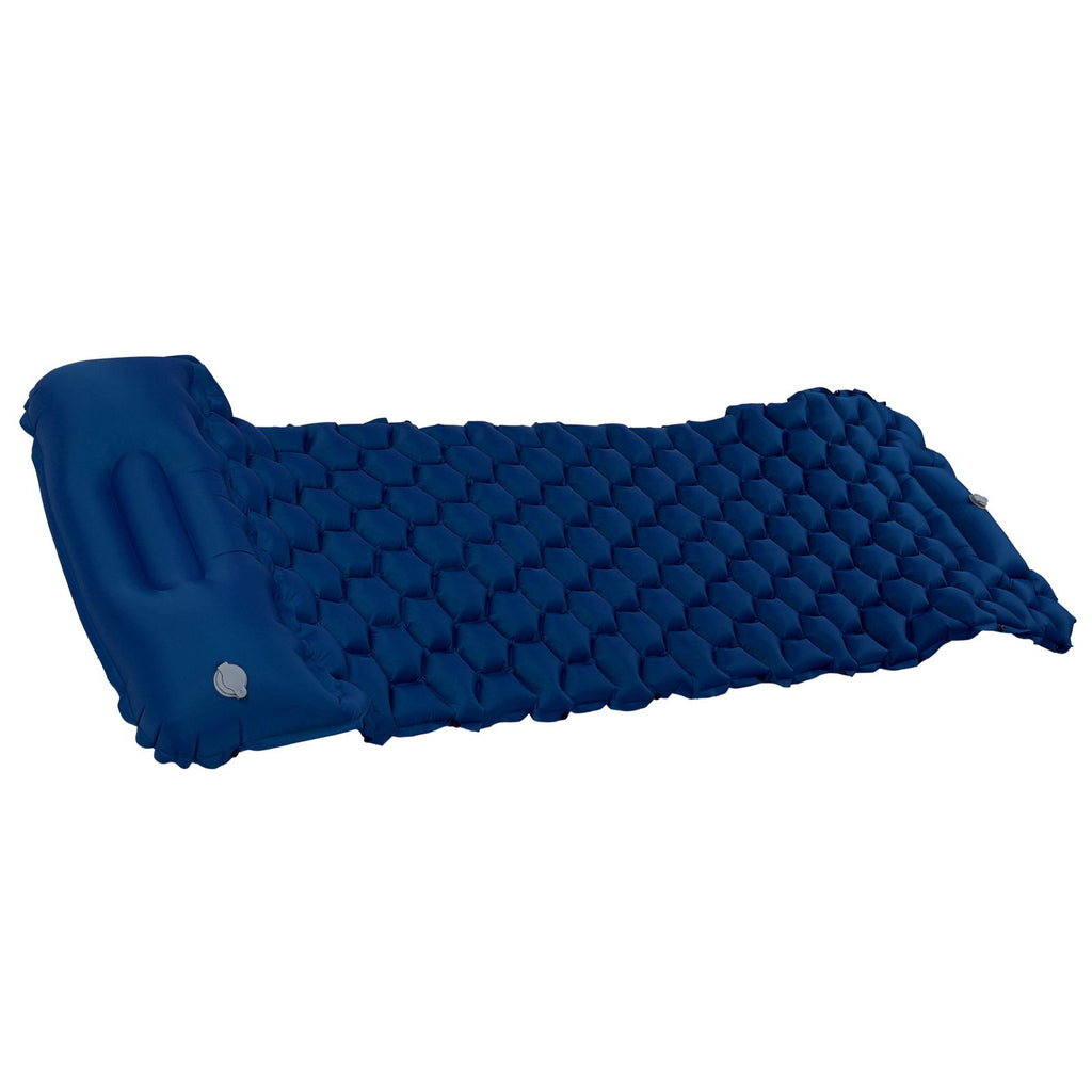 Camping Sleeping Pad Mat Foot Press Inflatable Cushion Mattress for Tent Hiking TravelPurplish Blue