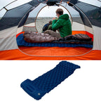 Camping Sleeping Pad Mat Foot Press Inflatable Cushion Mattress for Tent Hiking TravelPurplish Blue