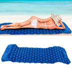 Camping Sleeping Pad Mat Foot Press Inflatable Cushion Mattress for Tent Hiking TravelRoyalblue