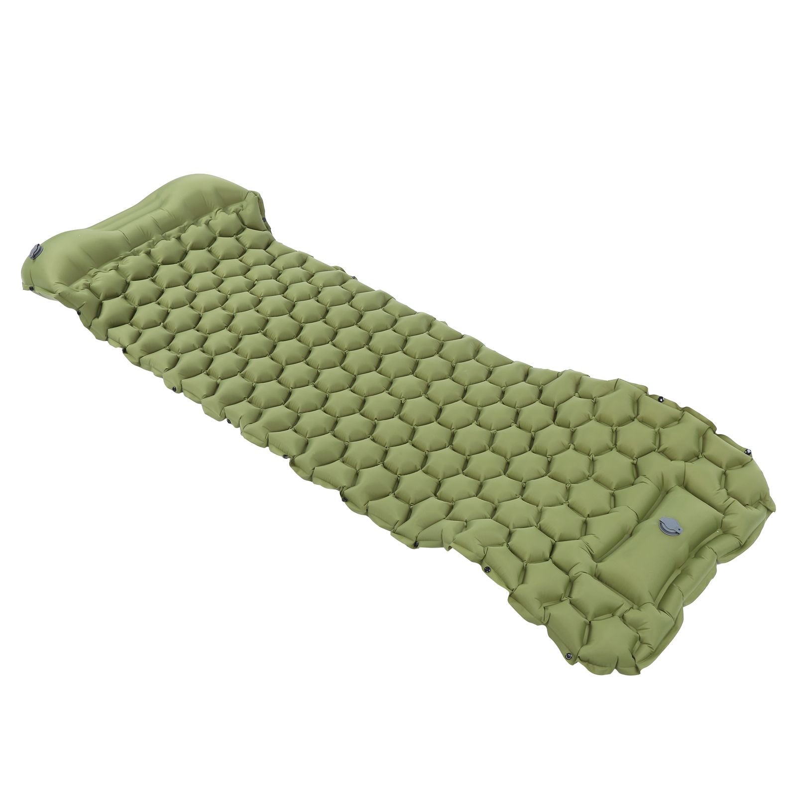 Camping Sleeping Pad Mat Foot Press Inflatable Cushion Mattress for Tent Hiking TravelMilitary Green