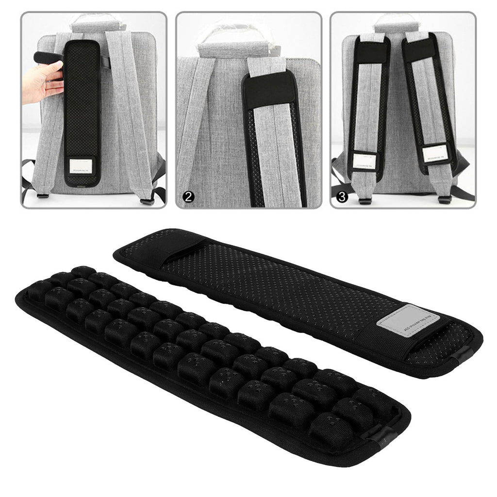 2Pcs Infrared Shoulder Strap Pad Detachable Backpack Decompression Belt Cushion Accessory BlackL