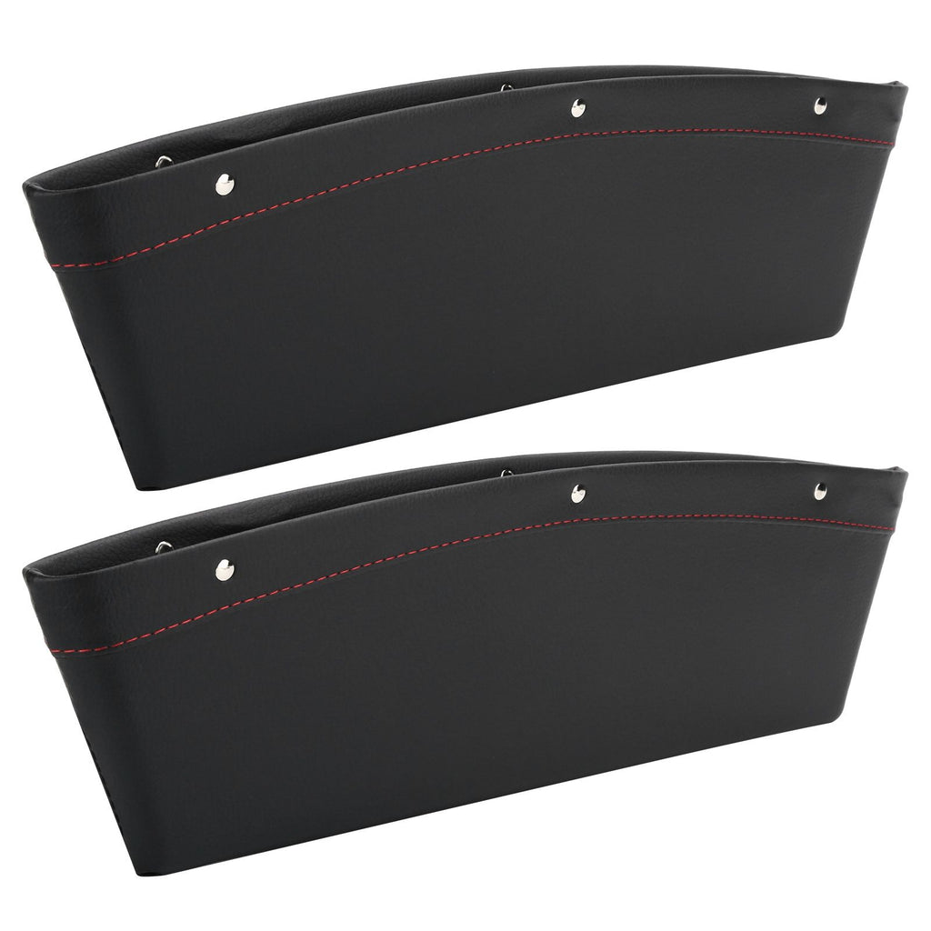2Pcs Car Seat Slit Organizer Storage Pockets Bag Side Holder for Phone Money Cards KeysBlack