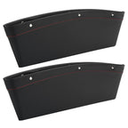 2Pcs Car Seat Slit Organizer Storage Pockets Bag Side Holder for Phone Money Cards KeysBlack