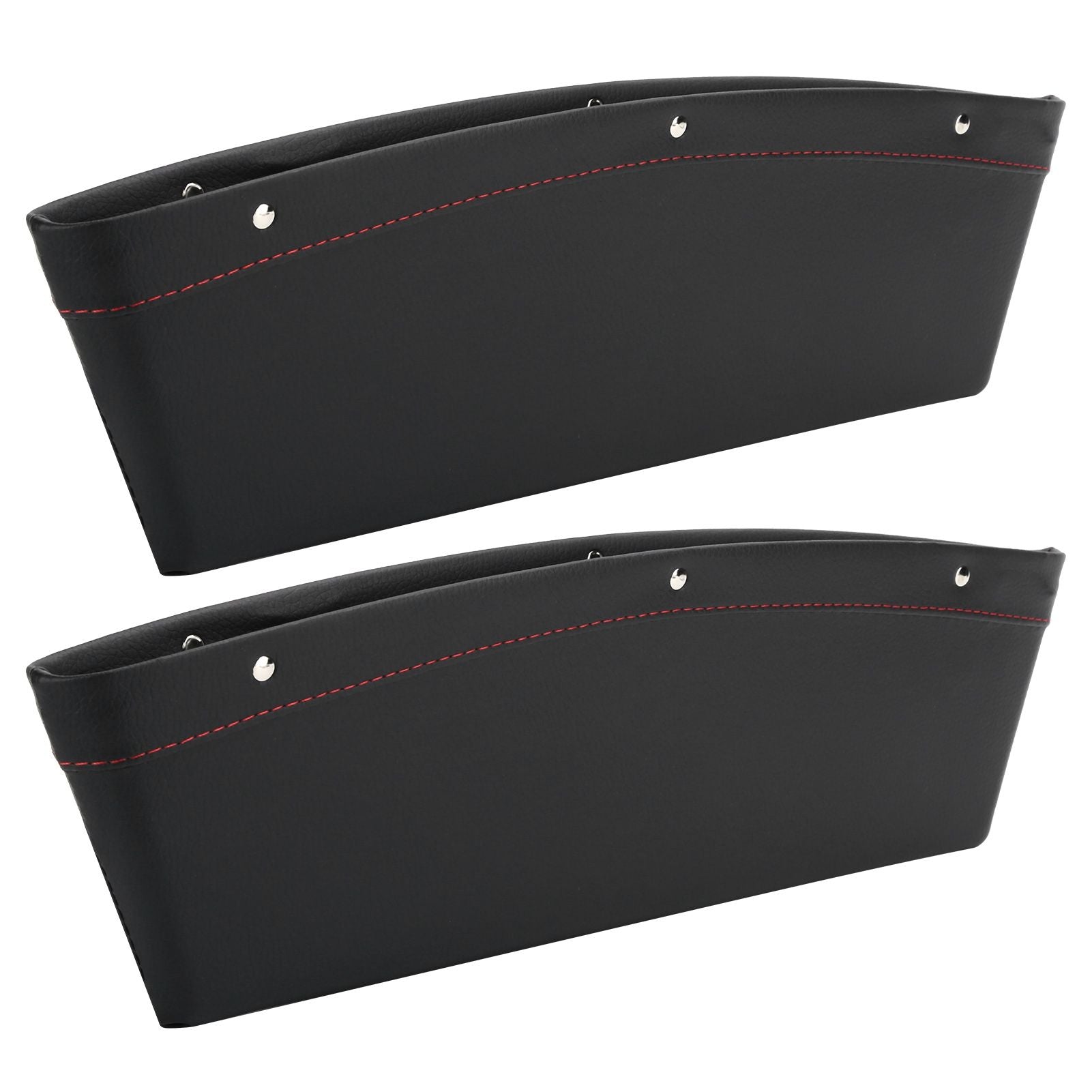 2Pcs Car Seat Slit Organizer Storage Pockets Bag Side Holder for Phone Money Cards KeysBlack