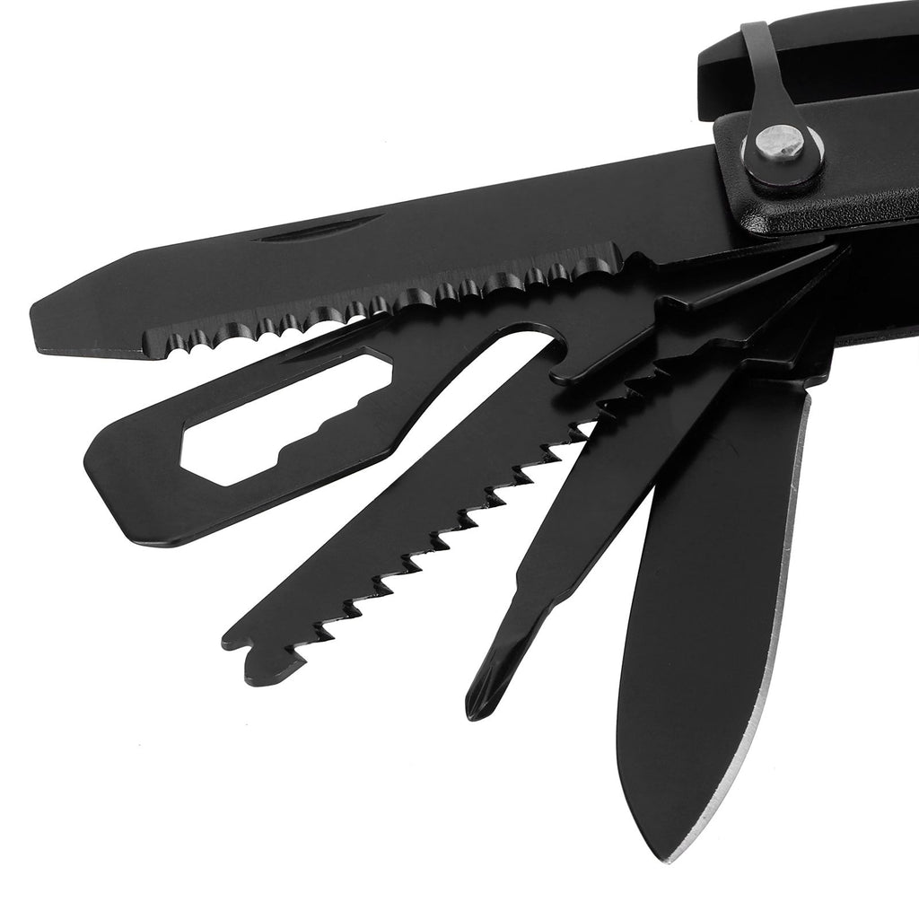 15In1 Axe Hammer MultiFunctional Camping Survival Screwdrivers Pliers Bottle Opener(Black )