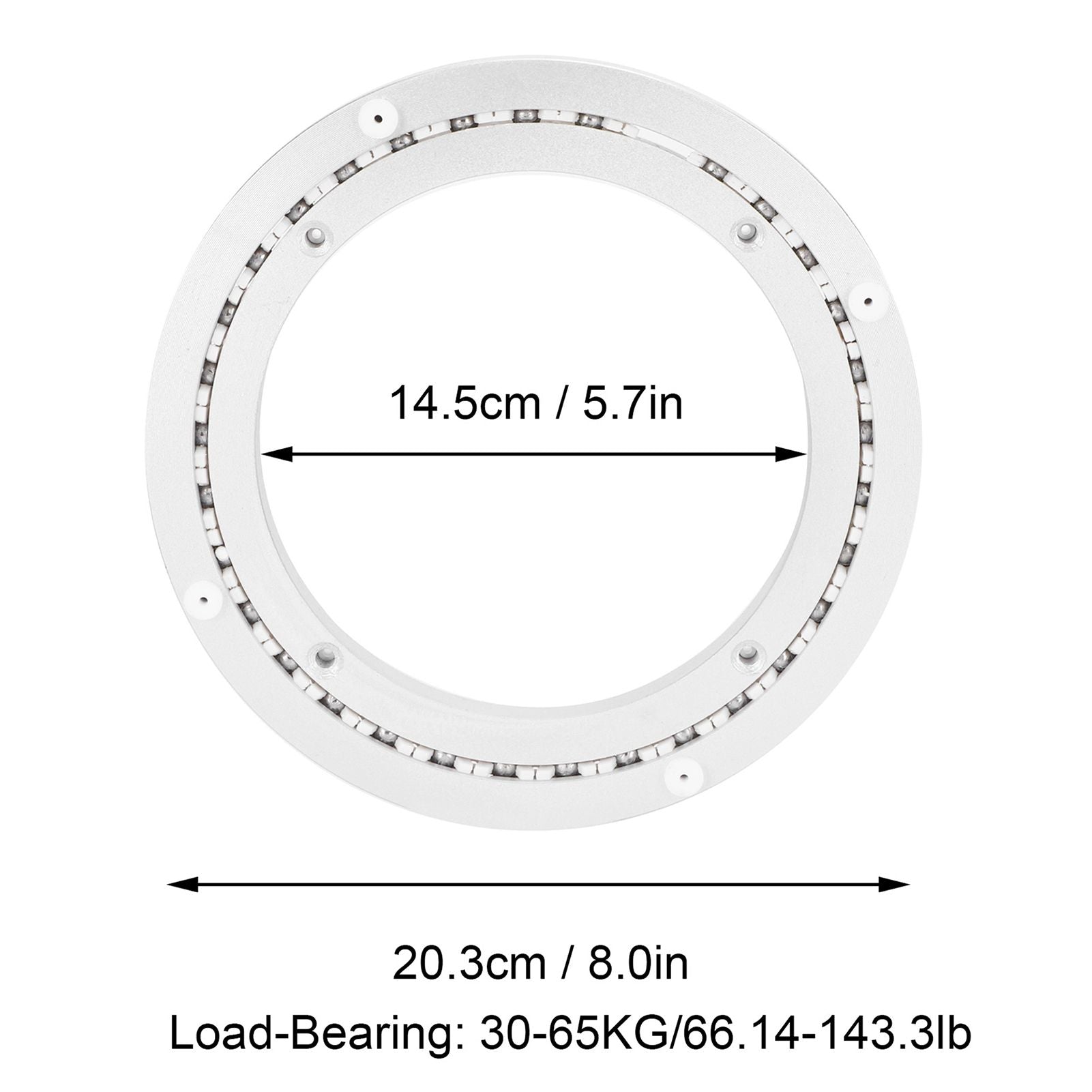 Heavy Duty Aluminium Alloy Rotating Bearing Turntable Round Smooth Mute Dining Table Plate8in