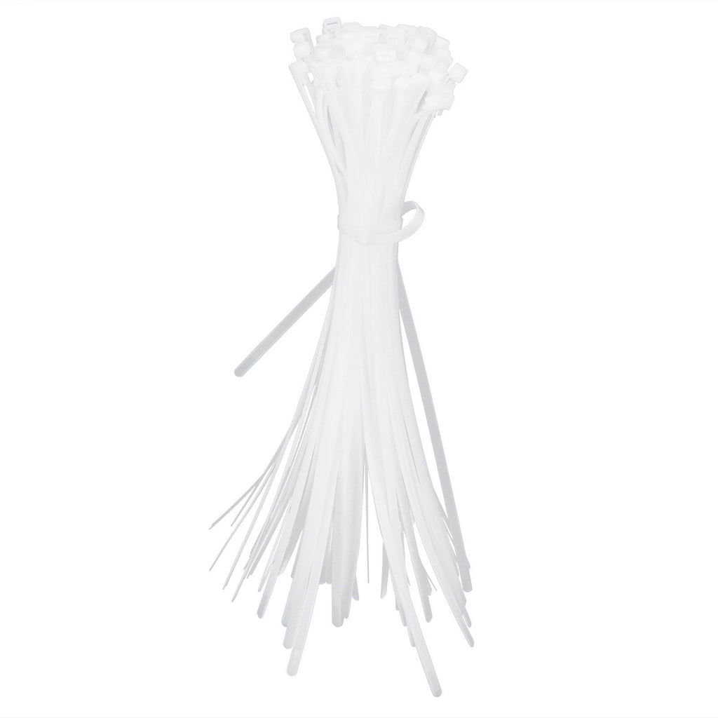 100Pcs Cable Ties Multiple Use Fastener Thick Thin Nylon Zip Wraps Supplies 8 x 400White