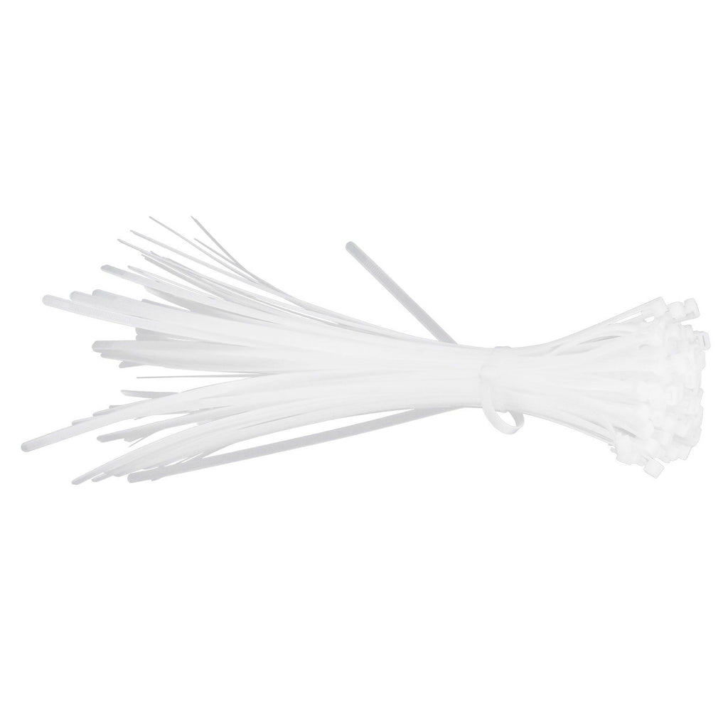 100Pcs Cable Ties Multiple Use Fastener Thick Thin Nylon Zip Wraps Supplies 8 x 400White