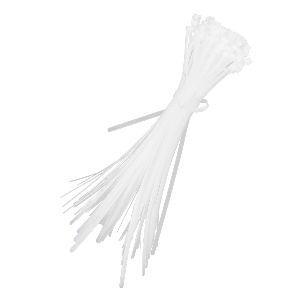 100Pcs Cable Ties Multiple Use Fastener Thick Thin Nylon Zip Wraps Supplies 8 x 400White