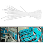 100Pcs Cable Ties Multiple Use Fastener Thick Thin Nylon Zip Wraps Supplies 8 x 400White