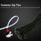 100Pcs Cable Ties Multiple Use Fastener Thick Thin Nylon Zip Wraps Supplies 8 x 400Black