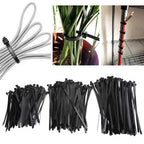 300PCS Cable Ties Multi Size Long Zip Ties for Home Office Garden Fastener SuppliesBlack