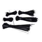 5Packs Cable Ties Zip Wraps Set Disposable Nylon Wire Cord Strap Fastener Fastening OrganizerBlack