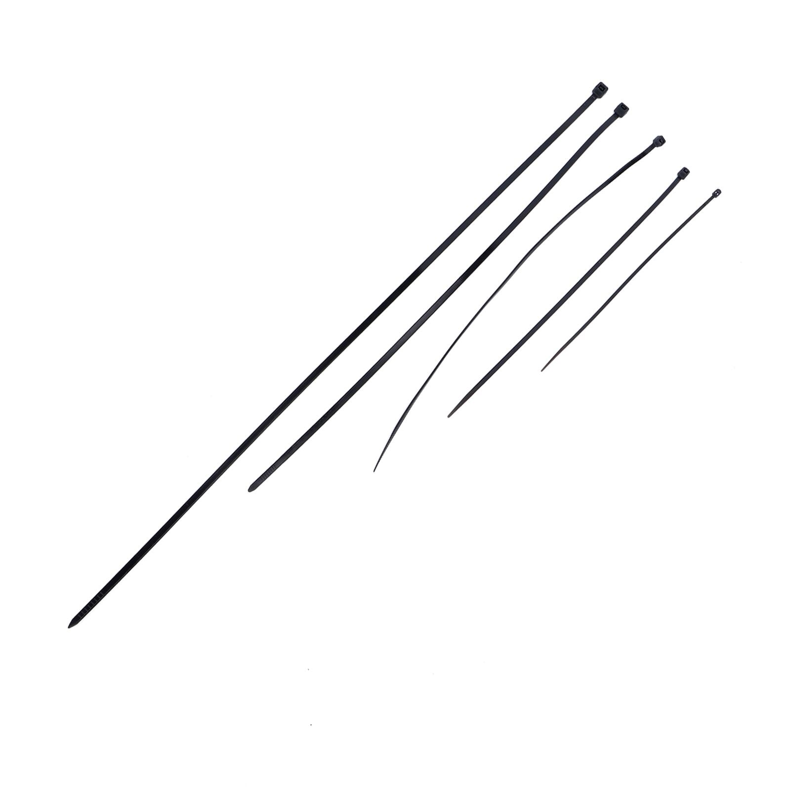 5Packs Cable Ties Zip Wraps Set Disposable Nylon Wire Cord Strap Fastener Fastening OrganizerBlack